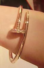 Dames Bracelet goudkleurig met Strass >>> CARTIER STIJL<<<, Ophalen, Staal, Nieuw, Goud