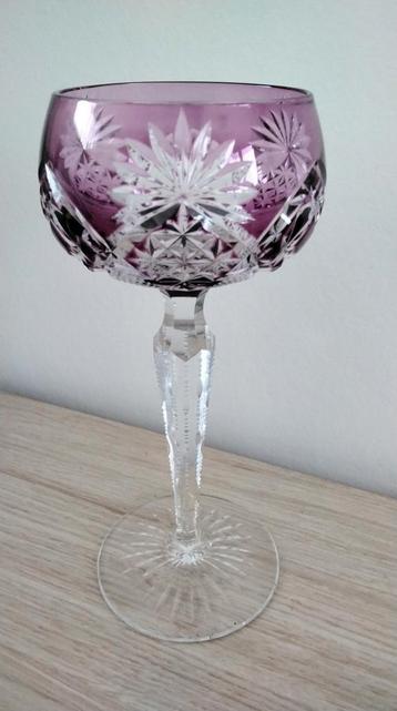 1 verre à vin en cristal Val St Lambert 19,3 cm H 