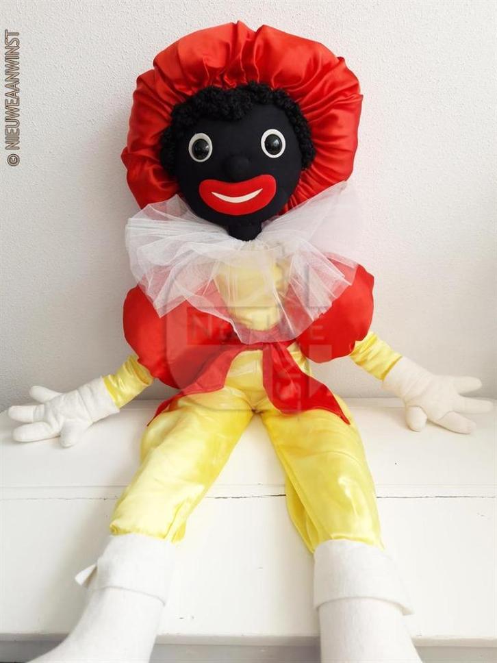 Authentieke HEMA etalage zwarte Piet pop - 105cm, geel/rood, Diversen, Sinterklaas, Verzenden
