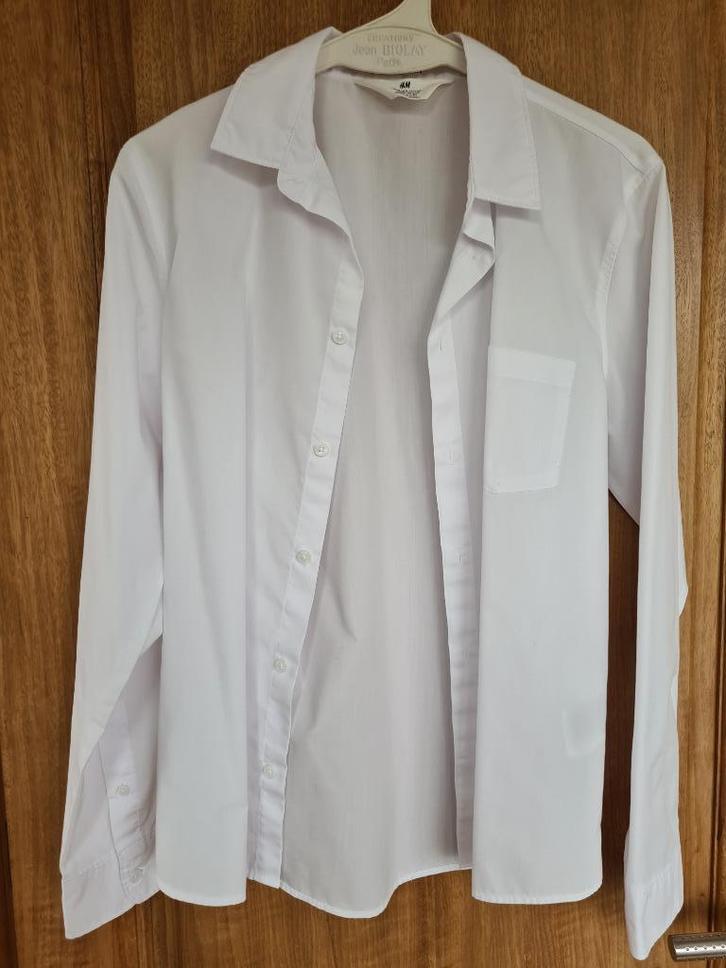 Chemise blanche HM easy iron 13 ans, 158 cm, Kinderen en Baby's, Kinderkleding | Maat 158, Zo goed als nieuw, Jongen, Shirt of Longsleeve