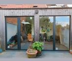 Ramen en deur met zwart aluminium buitenschrijnwerk, Doe-het-zelf en Bouw, Raamkozijnen en Schuifdeuren, Ophalen, Gebruikt, Aluminium