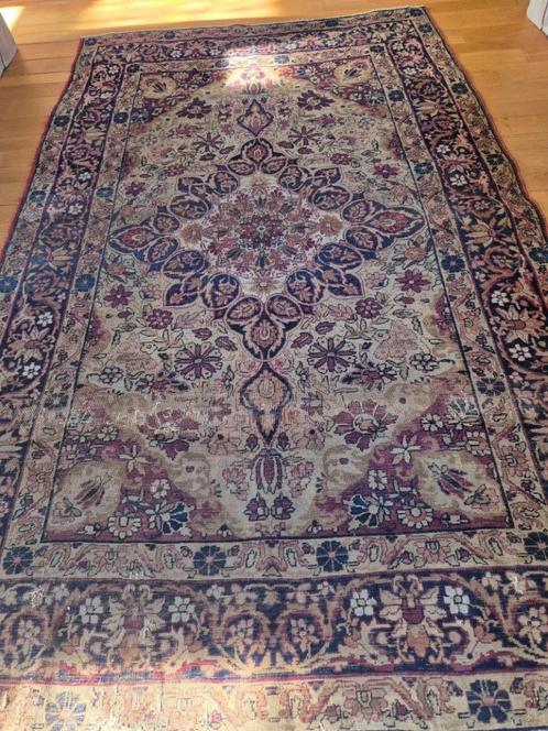 19e eeuws Iraans tapijt Kirman, met attest expert, Antiek en Kunst, Antiek | Tapijten, Tafelkleden en Textiel, Ophalen of Verzenden