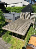 Tuintafel teak + 3 stoelen teak, Tuin en Terras, Ophalen, Gebruikt, Rechthoekig, Hout
