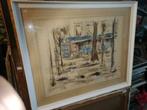 aquarelle place du tertre paris 1957 signe desire haine, Antiquités & Art, Enlèvement ou Envoi