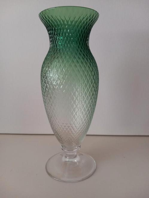 Vase en cristal soufflé et signé Val Saint Lambert (1967), Antiquités & Art, Antiquités | Vases, Enlèvement ou Envoi