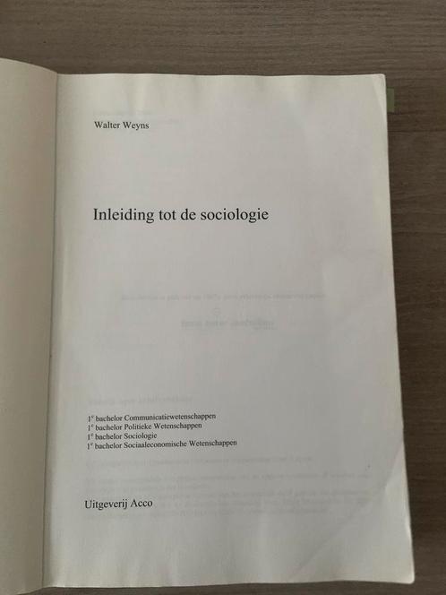 Introduction à la sociologie de Walter Weyns, Livres, Philosophie, Utilisé, Général, Enlèvement ou Envoi