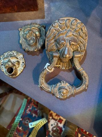 Deurklopper en bel in brons, Antiek en Kunst, Ophalen, Brons