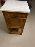 Table de chevet ancienne en chêne avec marbre, Bois, Moins de 45 cm, Utilisé, Enlèvement ou Envoi