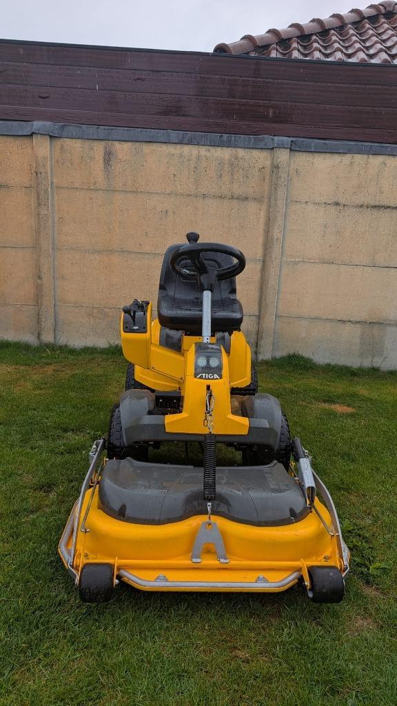 Nette Stiga Park 420P frontmaaier zitmaaier 95cm mulchdek, Tuin en Terras, Zitmaaiers, Zo goed als nieuw, 90 tot 120 cm, Elektrische starter