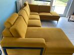 Longchair oker met metalen frame, Huis en Inrichting, Ophalen, Gebruikt