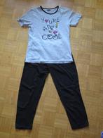 Pijama Influx pantalon et manches courtes gris & noir 16 ans, Nacht- of Onderkleding, Gebruikt, Meisje, Ophalen of Verzenden