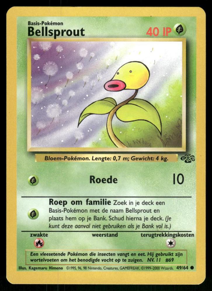 Bellsprout 49/64 - Jungle (NL) (NM), Hobby en Vrije tijd, Verzamelkaartspellen | Pokémon, Gebruikt, Verzenden