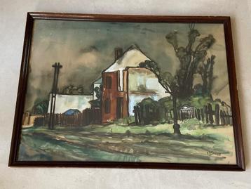 Schilderij van René De Coninck(1907-1978) uit 1945 ingelijst beschikbaar voor biedingen