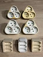 7 * Domino stekkers voor 21 aansluitingen, Doe-het-zelf en Bouw, Elektriciteit en Kabels, Ophalen of Verzenden, Gebruikt, Stopcontact