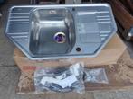 Teka spoelbak 88.4 x50.4 cm - 2 kraangaten - INOX - Nieuw!, Zo goed als nieuw, Minder dan 25 cm, Geen idee, Minder dan 100 cm