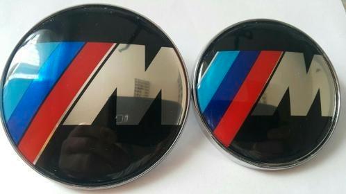 Bmw M style motorkap/kofferklep emblemen 82mm/73mm of 2x82mm, Auto-onderdelen, Carrosserie, Motorkap, BMW, Voor, Achter, Nieuw