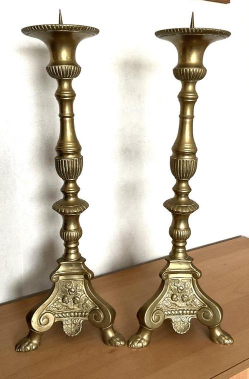 Set van 2 zeldzame Kerkkandelaren, Antiek en Kunst, Curiosa en Brocante, Ophalen