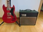 Gitaar SG model (AC/DC) + Versterker Vox AD15VT Valvetronix, Nieuw, Met versterker, Solid body, Ophalen