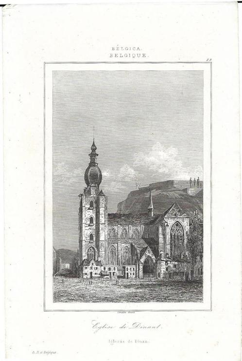 1844 - Dinant - la Collegiale, Antiek en Kunst, Kunst | Etsen en Gravures, Ophalen of Verzenden