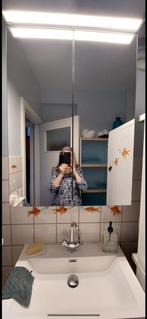 Armoire de salle de bain, portes avec mitoir + éclairage, Ophalen, Zo goed als nieuw