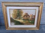 Huile sur panneau maison signe gustave pynaert, Ophalen of Verzenden