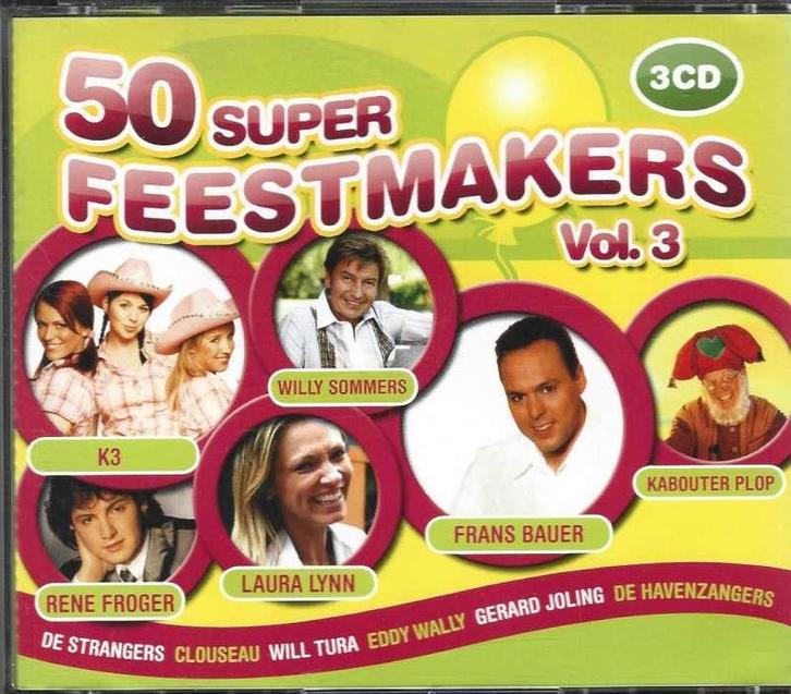 3 CD Various – 50 Super Feestmakers vol 3, CD & DVD, CD | Néerlandophone, Comme neuf, Pop, Enlèvement ou Envoi