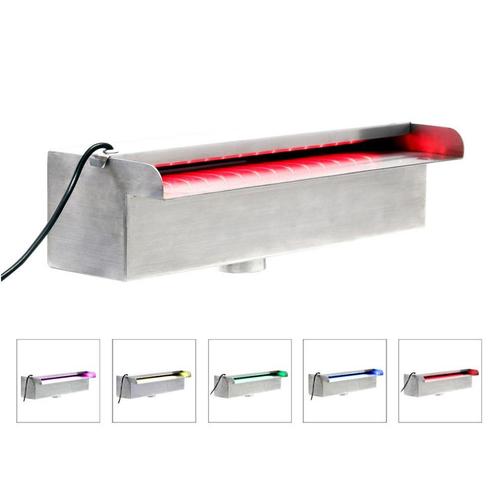 Waterval RVS | 45 cm | Met LED-verlichting, Tuin en Terras, Vijver-toebehoren, Nieuw, Vijverpomp, Ophalen of Verzenden