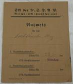 Ausweis, Persoonsbewijs, Reichs Hochschulamt, München, 1934., Verzamelen, Militaria | Tweede Wereldoorlog, Ophalen of Verzenden