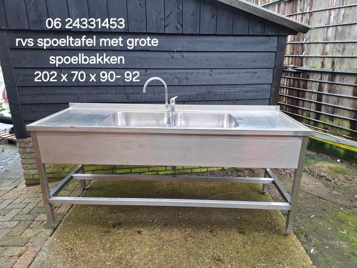 Zeer mooie rvs spoeltafel, Huis en Inrichting, Keuken | Keukenelementen, Zo goed als nieuw, Minder dan 100 cm, 150 tot 200 cm