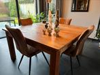 Vierkante teak tafel voor binnen (1,50 m), Huis en Inrichting, Tafels | Eettafels, Ophalen, Zo goed als nieuw, Vijf personen of meer