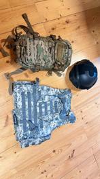 Airsoft kleding helm en rugzak, Ophalen