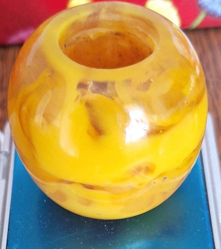 Vintage potje Baltische amber "Egg yolk" 39.5 gramm , 1950s, Antiek en Kunst, Antiek | Woonaccessoires, Ophalen of Verzenden