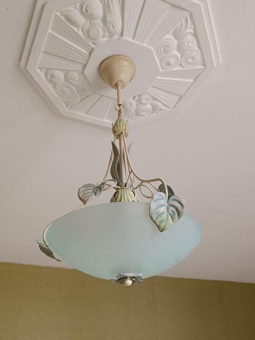 Koepelvormige hanglamp, Huis en Inrichting, Lampen | Hanglampen, Zo goed als nieuw, Minder dan 50 cm, Glas, Metaal, Ophalen