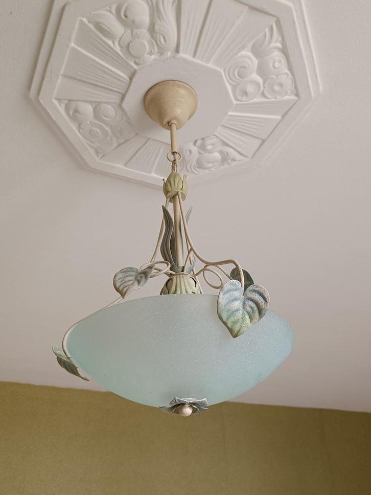 Koepelvormige hanglamp, Huis en Inrichting, Lampen | Hanglampen, Zo goed als nieuw, Minder dan 50 cm, Glas, Metaal, Ophalen