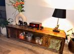 Uniek handgemaakt (tv-)meubel/salontafel, Ophalen, 100 tot 150 cm, Zo goed als nieuw, Overige houtsoorten