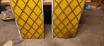 2 vitraux (jaune) avec motif en losange, vintage (set), Vitrail, Fenêtre de façade ou Vitre, Enlèvement, Utilisé