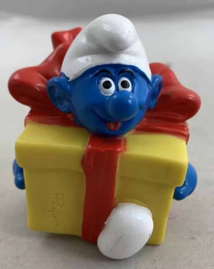 Smurfen BIP Holland IMPS smurf met kado figuur vintage 1995, Verzamelen, Smurfen, Zo goed als nieuw, Verzenden