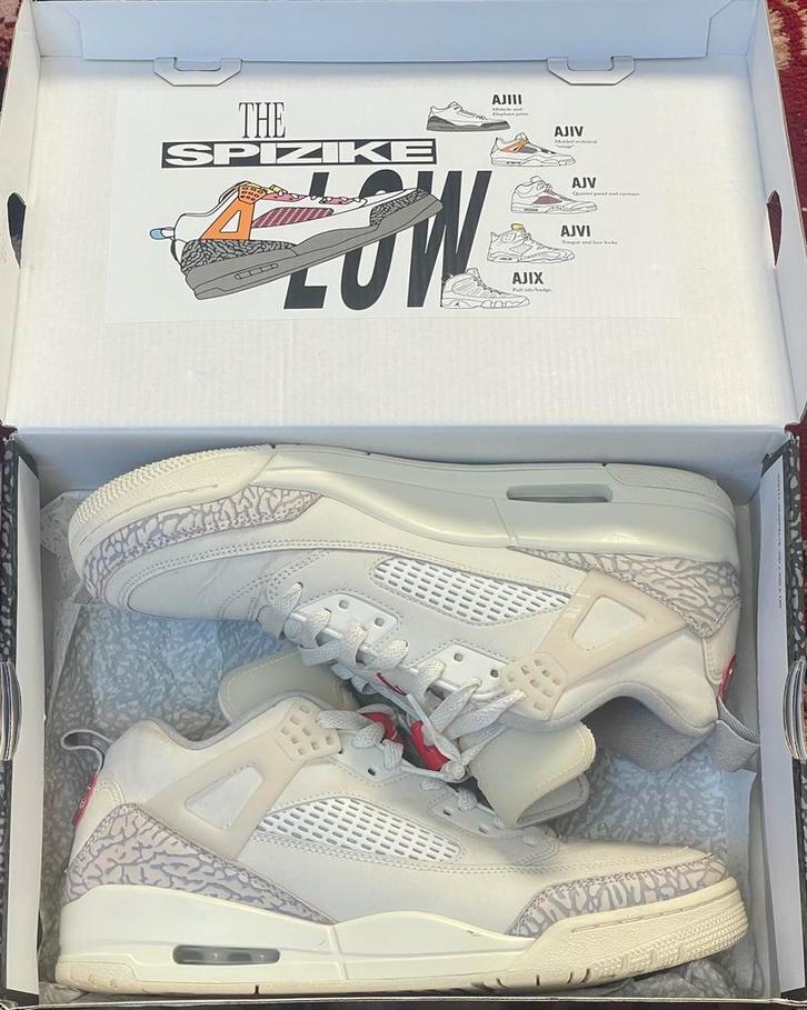 Nike Air Jordan Spizike Low – White/Red – EU 40 With Box, Kleding | Heren, Schoenen, Zo goed als nieuw, Sneakers, Ophalen of Verzenden