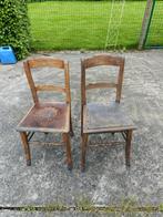 Opgeknapte vintage stoelen, Huis en Inrichting, Stoelen, Ophalen, Gebruikt, Bruin, Vijf, Zes of meer stoelen