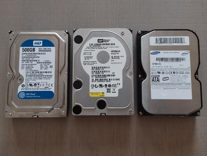 3 Disques dur HDD SATA 500GO 320GO 80GO, Computers en Software, Harde schijven, Gebruikt, HDD, SATA, Ophalen of Verzenden