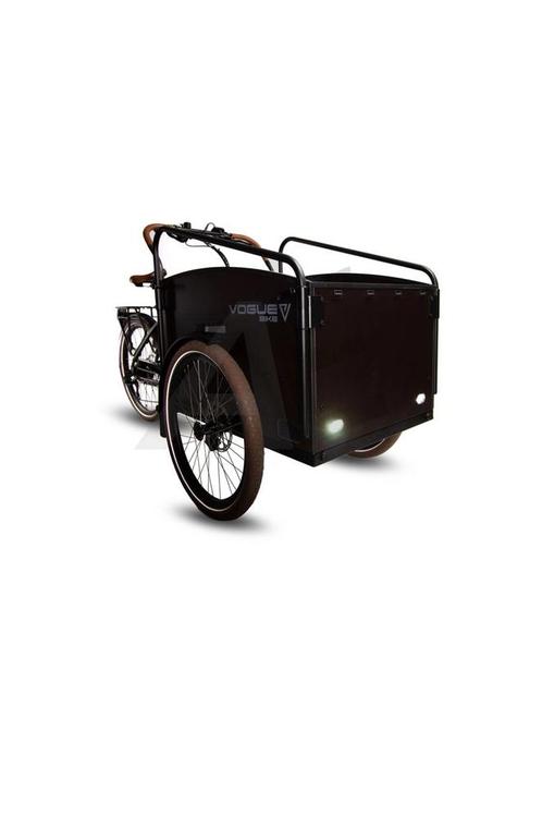 Vogue Bakfiets E-Cargo Journey-S 7DR - Zwart, Fietsen en Brommers, Fietsen | Bakfietsen, Nieuw, Fietsfabriek, 3 kinderen, Elektrisch