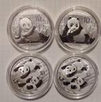 4 x pièce en argent panda, Enlèvement, Argent