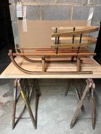 Houten slee, Ophalen, Rugleuning, Zo goed als nieuw