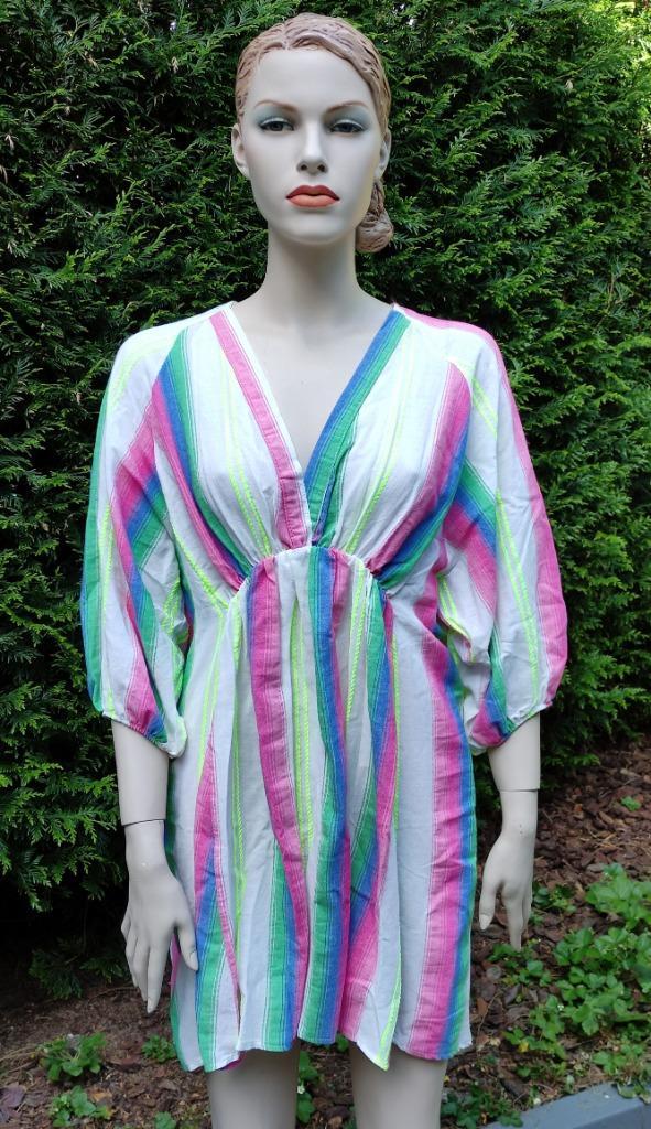 J & L Korte Jurk-Roze Neongeel-One Size, Kleding | Dames, Jurken, Nieuw, Overige kleuren, Boven de knie, Ophalen of Verzenden