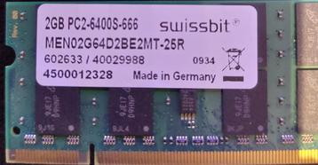 MEDOIRE DDR2 1333, Enlèvement ou Envoi, DDR2, Utilisé, 2 GB