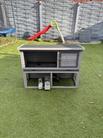 Konijnenhok met voederbak, Enlèvement, Comme neuf