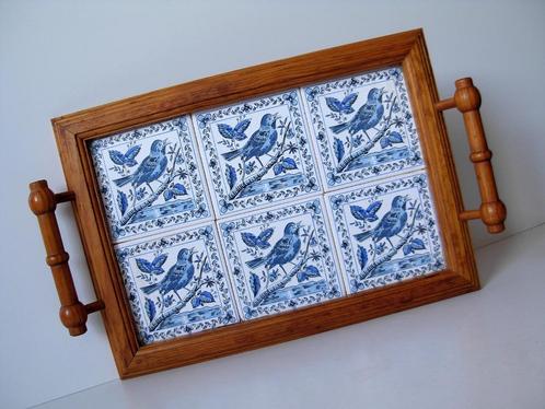 Antiek plateau met keramieken tegeltjes, Antiek en Kunst, Antiek | Keukengerei, Ophalen of Verzenden