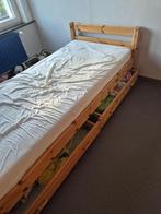 Grenen 1 persoons bed, Huis en Inrichting, Slaapkamer | Bedden, Ophalen, 90 cm, Eenpersoons, Bruin