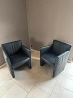 2 lederen, zwarte fauteuils, Ophalen, Gebruikt