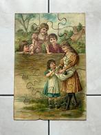 Ancien puzzle sur plaqué bois, 15 pièces, vers 1900 !, Enlèvement ou Envoi